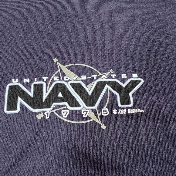 US Navy Anchor T-Shirt 7.62 Design Blue Men's Size M logo‎ on back short sleeve - Picture 3 of 7